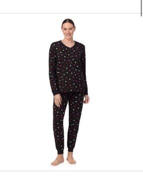 Brand New Aria Women’s Cozy Jersey Henley Pullover and Jogger 2pc Sleepwear Set